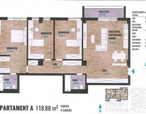 Apartament 119mp, 4 cam, 2 bai, 2 parcari, nemobilat, zona OMV Europa