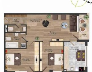 Apartament modern de inchiriat, 3 camere, 85 mp, parcare, Zona Buna Ziua